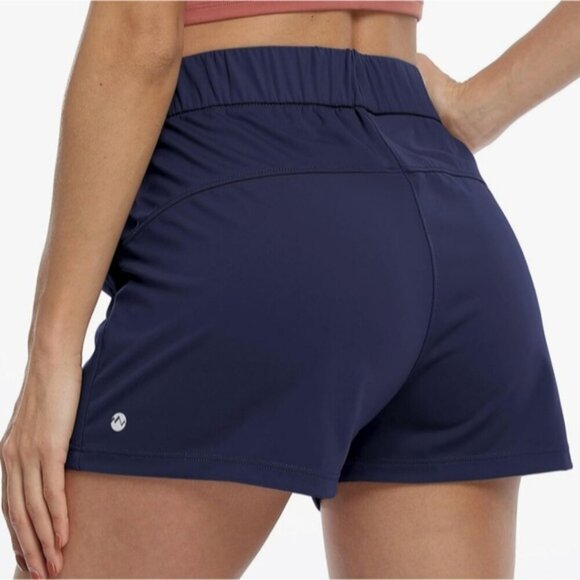WILLIT | Women's Dark Navy 2.5" Lightweight Athletic Drawstring Shorts - Picture 3 of 8